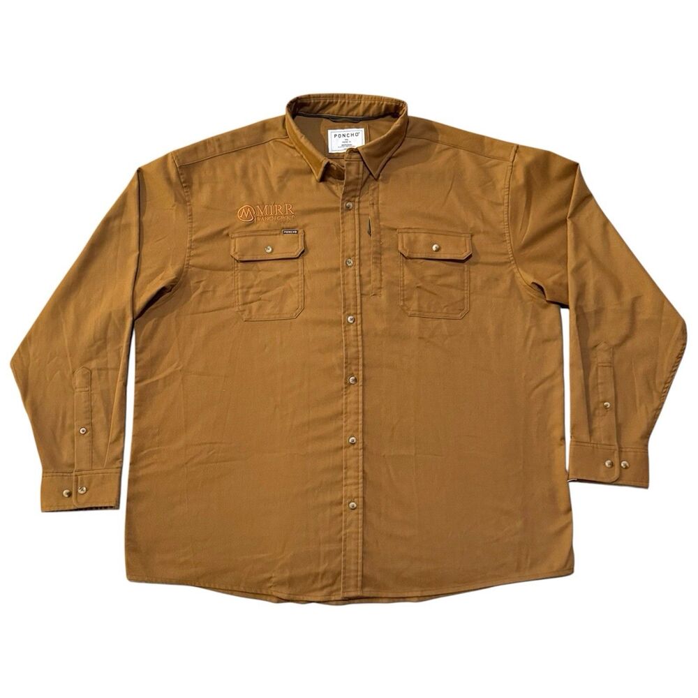 Poncho Outdoors ‘Palo Duro Original’ Flannel Shirt XXL Mirr Ranch Logo Workwear
